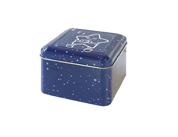 Elegant square metal gift tin box