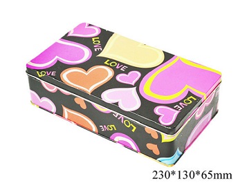 230x130x65mm rectangular colorful gift tin box metal box