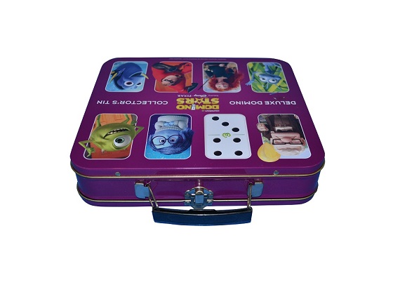 customized 235x205x50mm lunch tin box with lock and handle